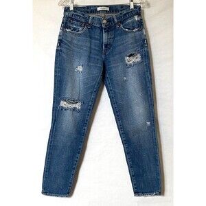 Moussy Vintage Howa Distressed Jeans Women's Size 27 Blue Medium Wash
